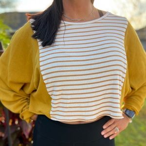 Mustard Yellow Crop Sweater Rework